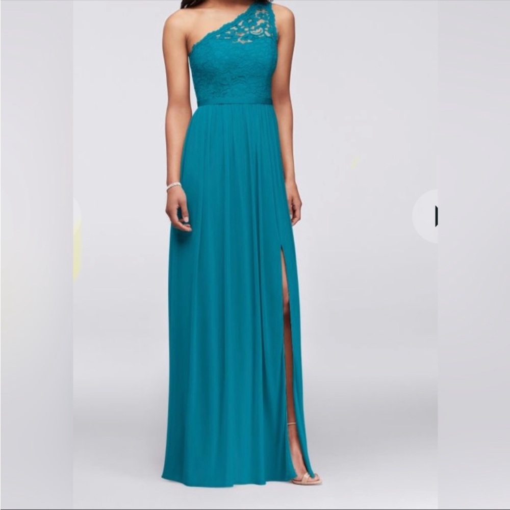 Bridesmaid / prom dress - oasis dress long one shoulder with lace